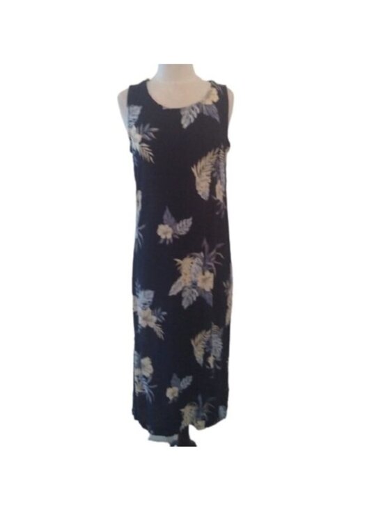 Studio Jpr Dresses & Skirts - Studio JPR Textured Floral Dress, Navy,/Pale Blue/Cream, Size Large